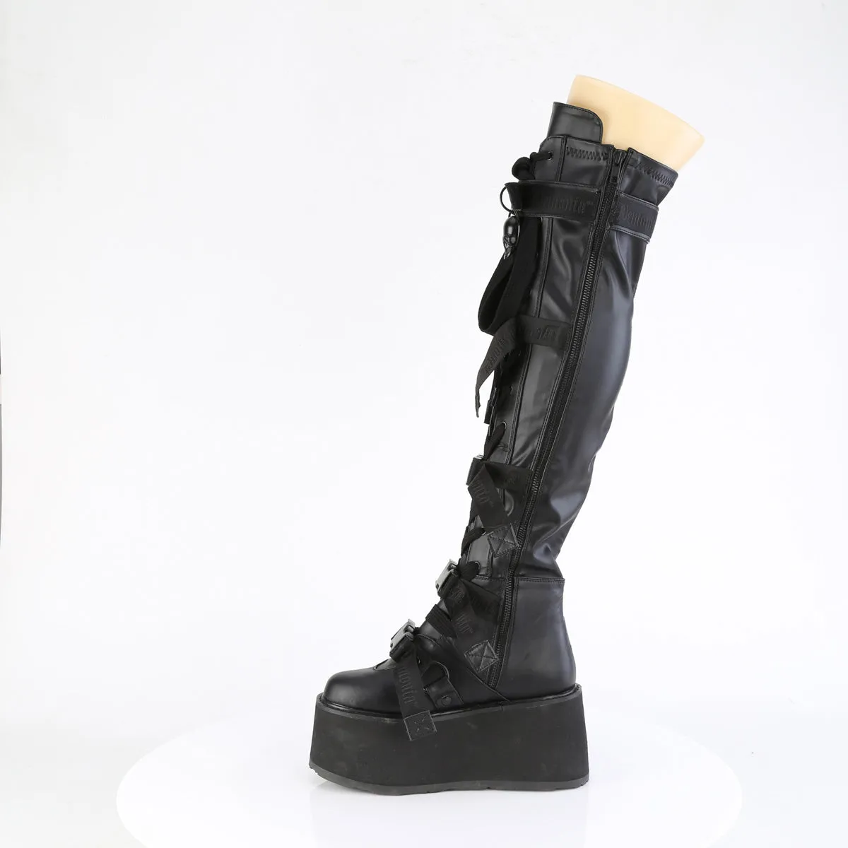 3 Inch Platform DAMNED-325 Black Vegan Leather