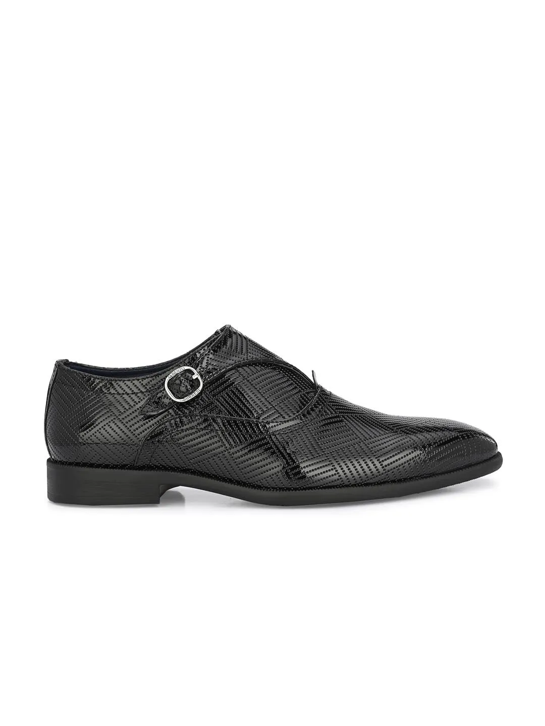 Alberto Torresi Black Patent Synthetic Monk Shoes