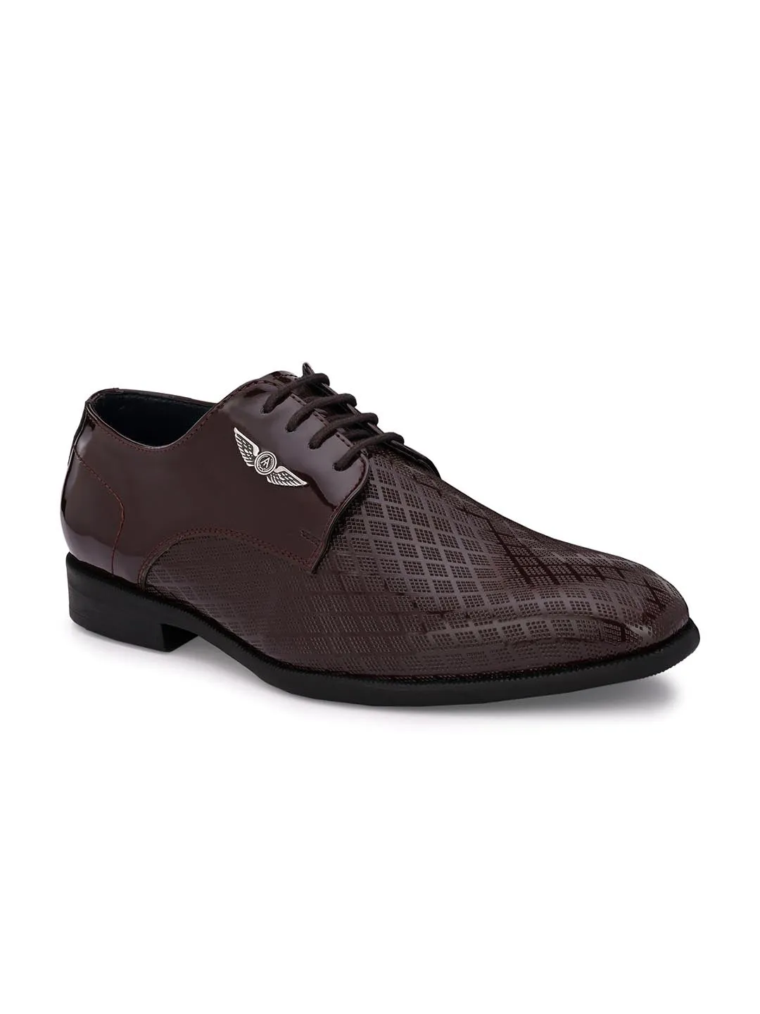 Alberto Torresi Brown Patent Synthetic formal Shoes