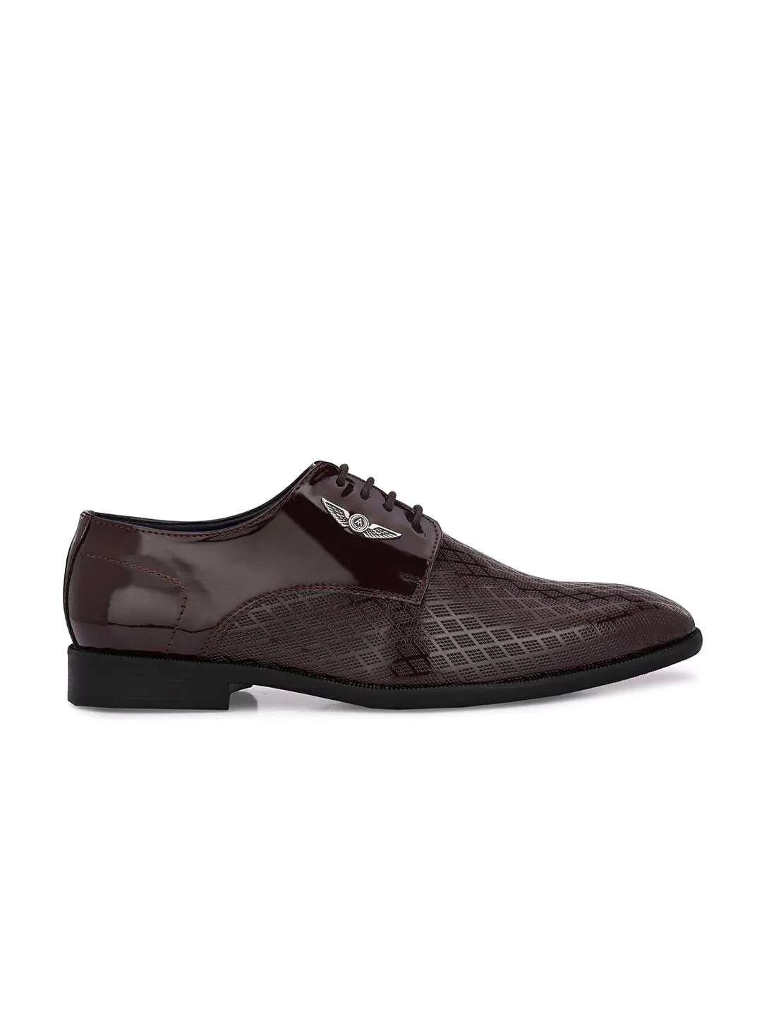 Alberto Torresi Brown Patent Synthetic formal Shoes