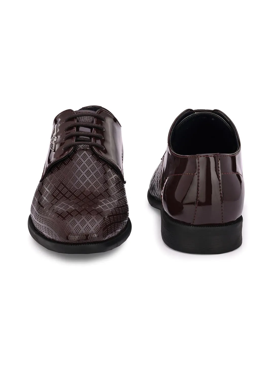 Alberto Torresi Brown Patent Synthetic formal Shoes