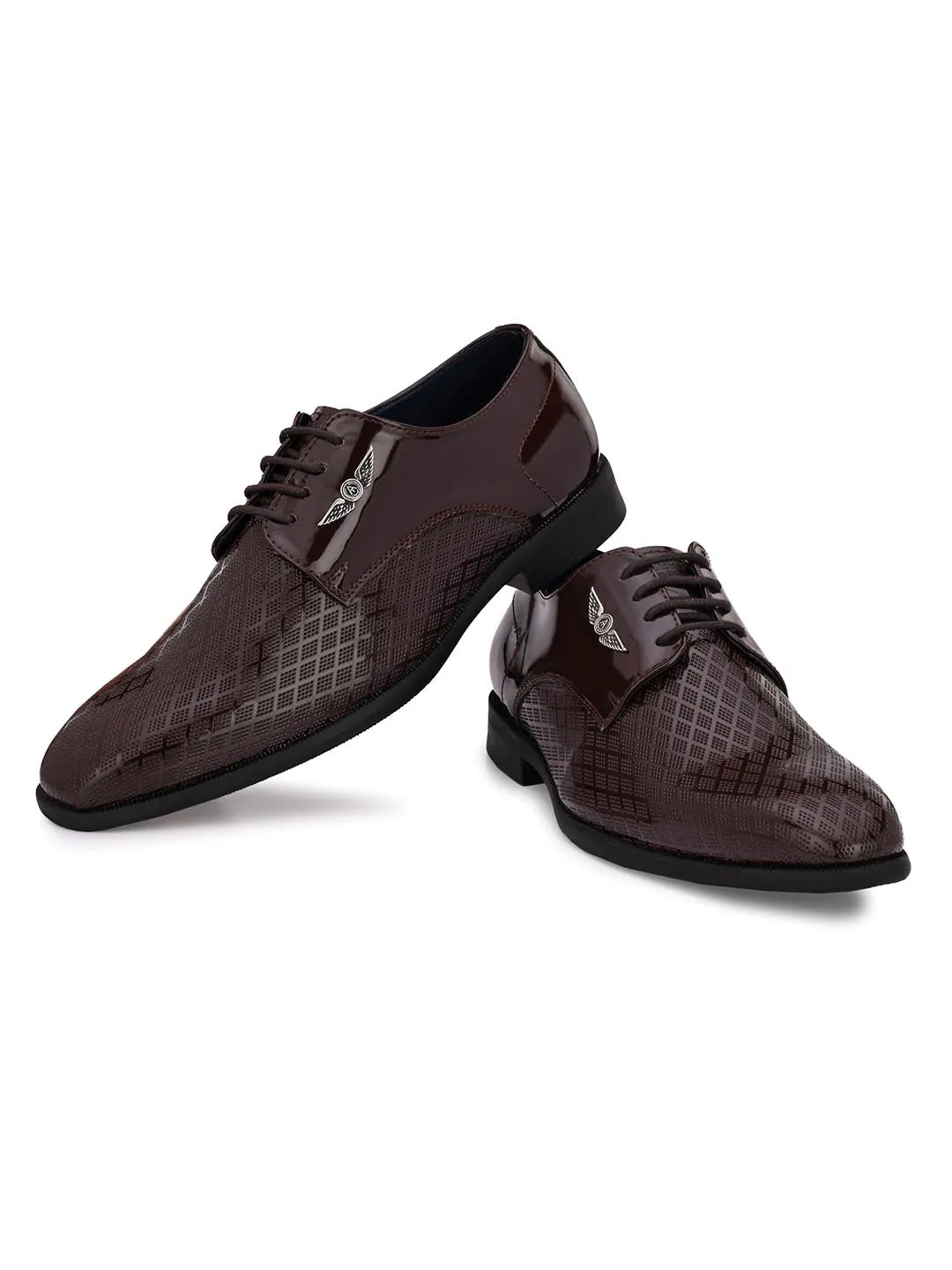 Alberto Torresi Brown Patent Synthetic formal Shoes