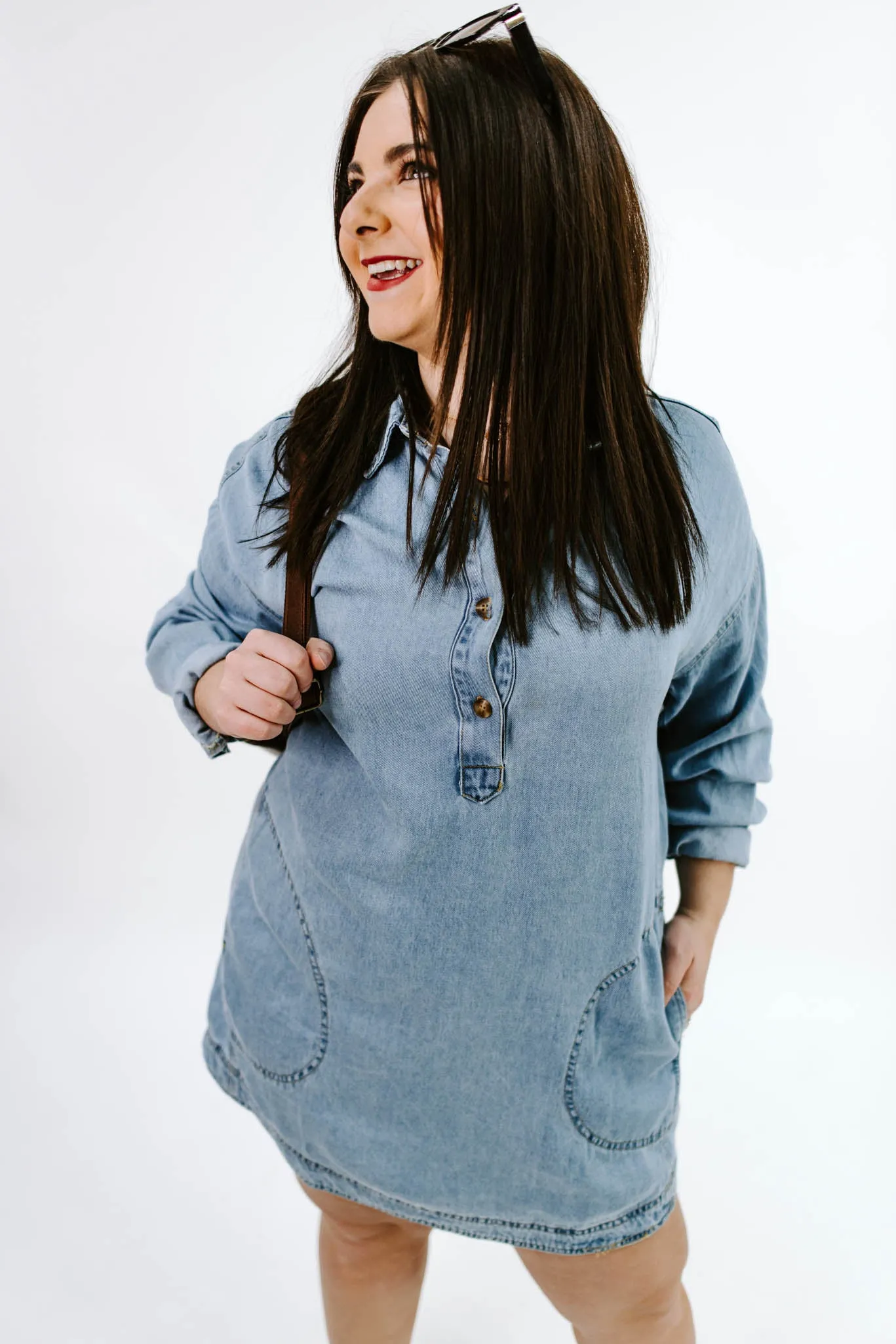 Always Game Denim Mini Shirt Dress