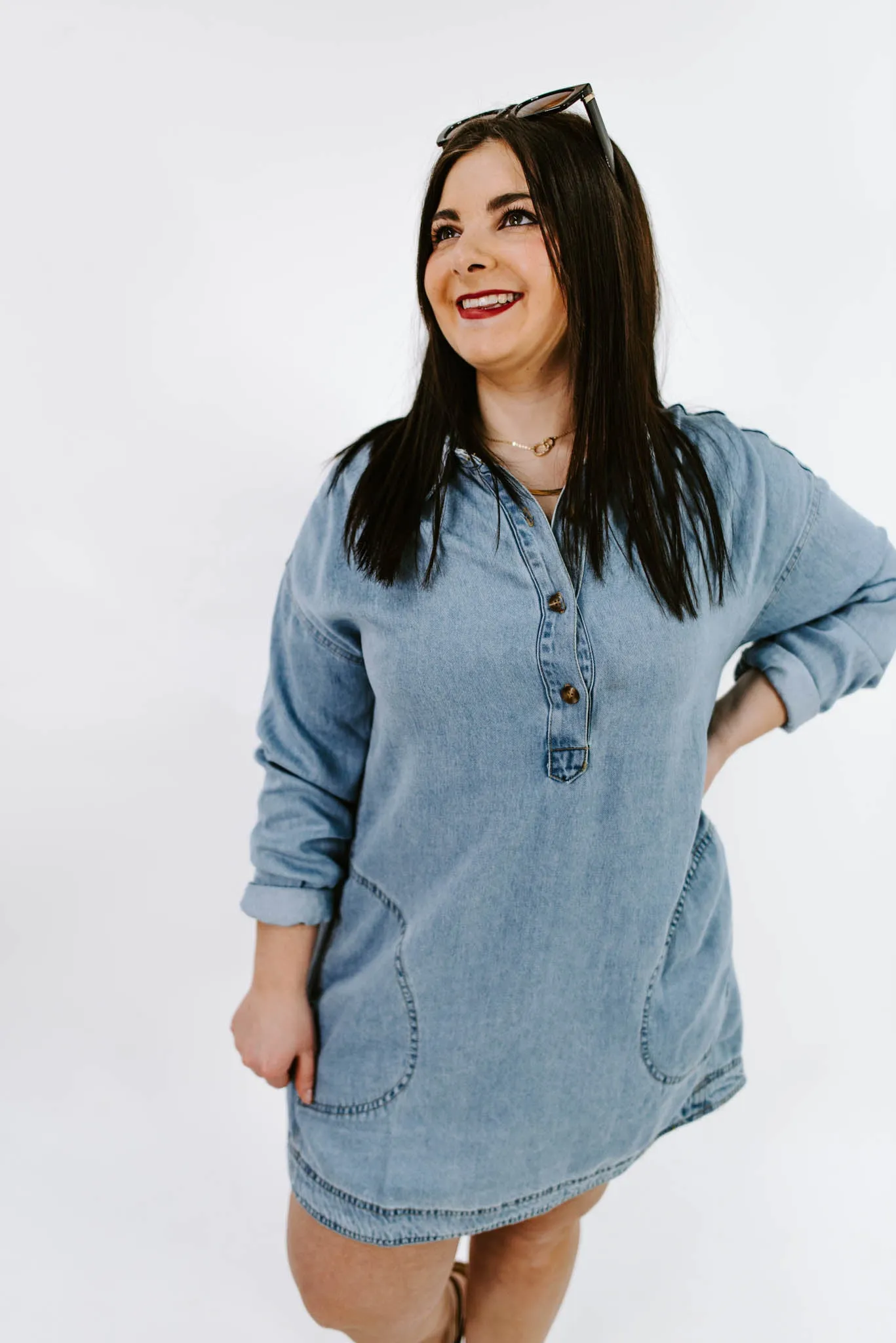 Always Game Denim Mini Shirt Dress