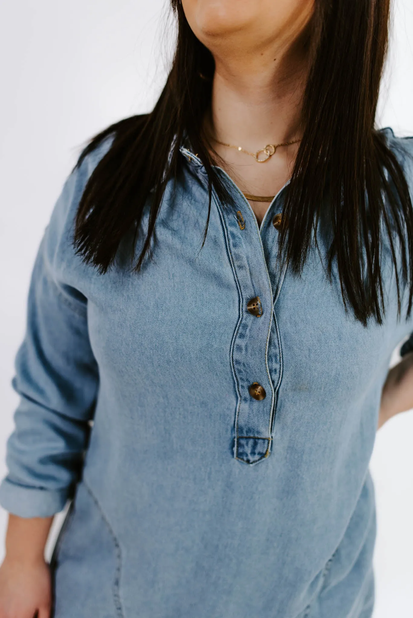 Always Game Denim Mini Shirt Dress