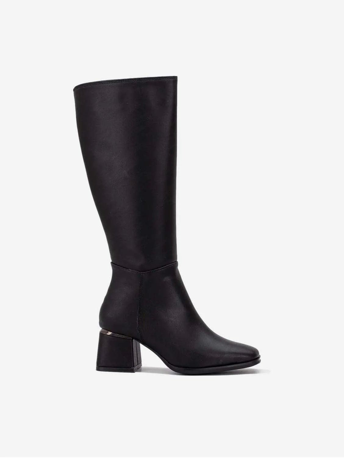 Anelise Vegan Leather Knee High Boots | Black