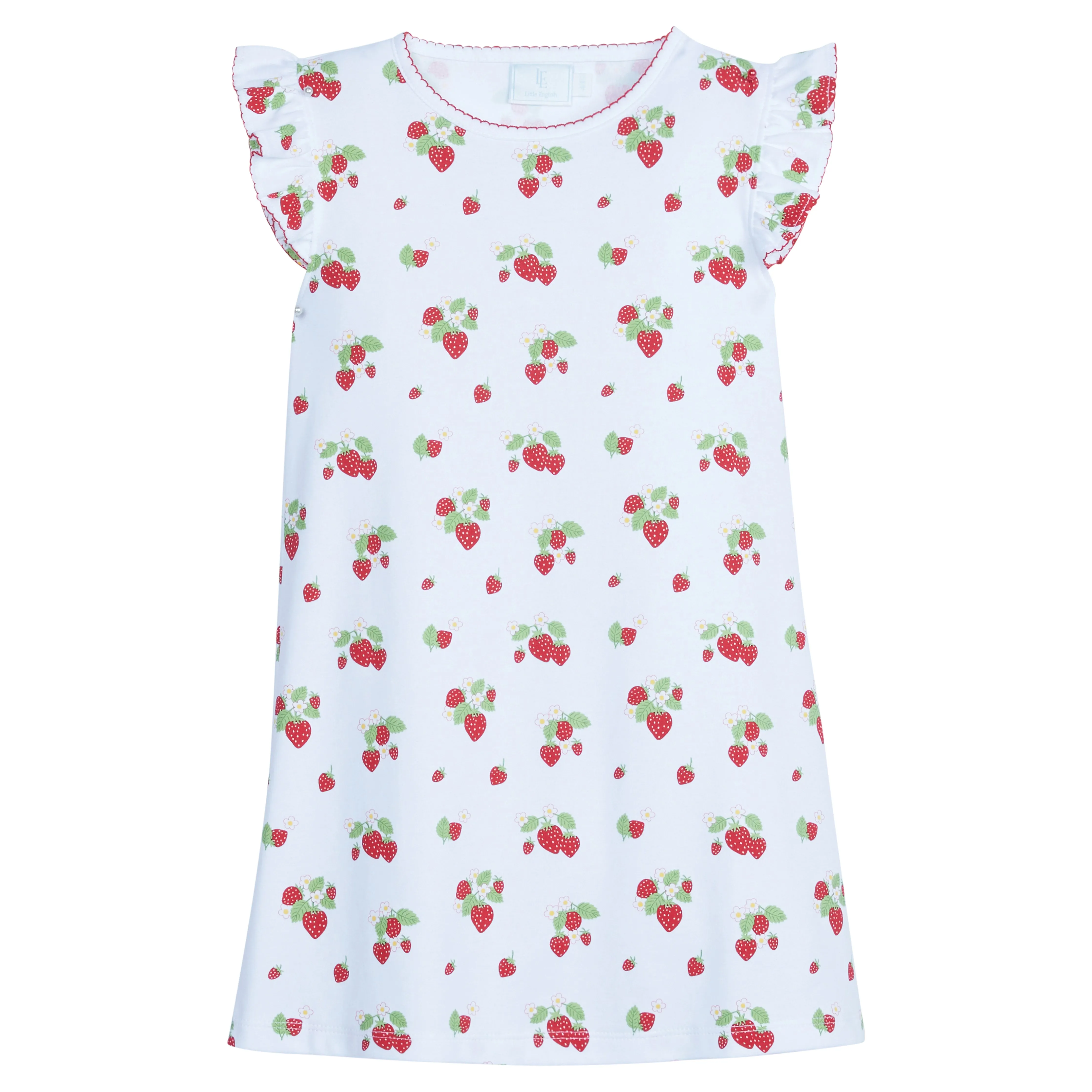 Angel Sleeve Dress - Strawberries