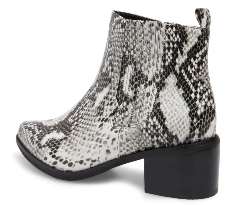 Optimized Title: BLONDO Elvina Womens Natural Snake Print Ankle Boots (Model B5768)