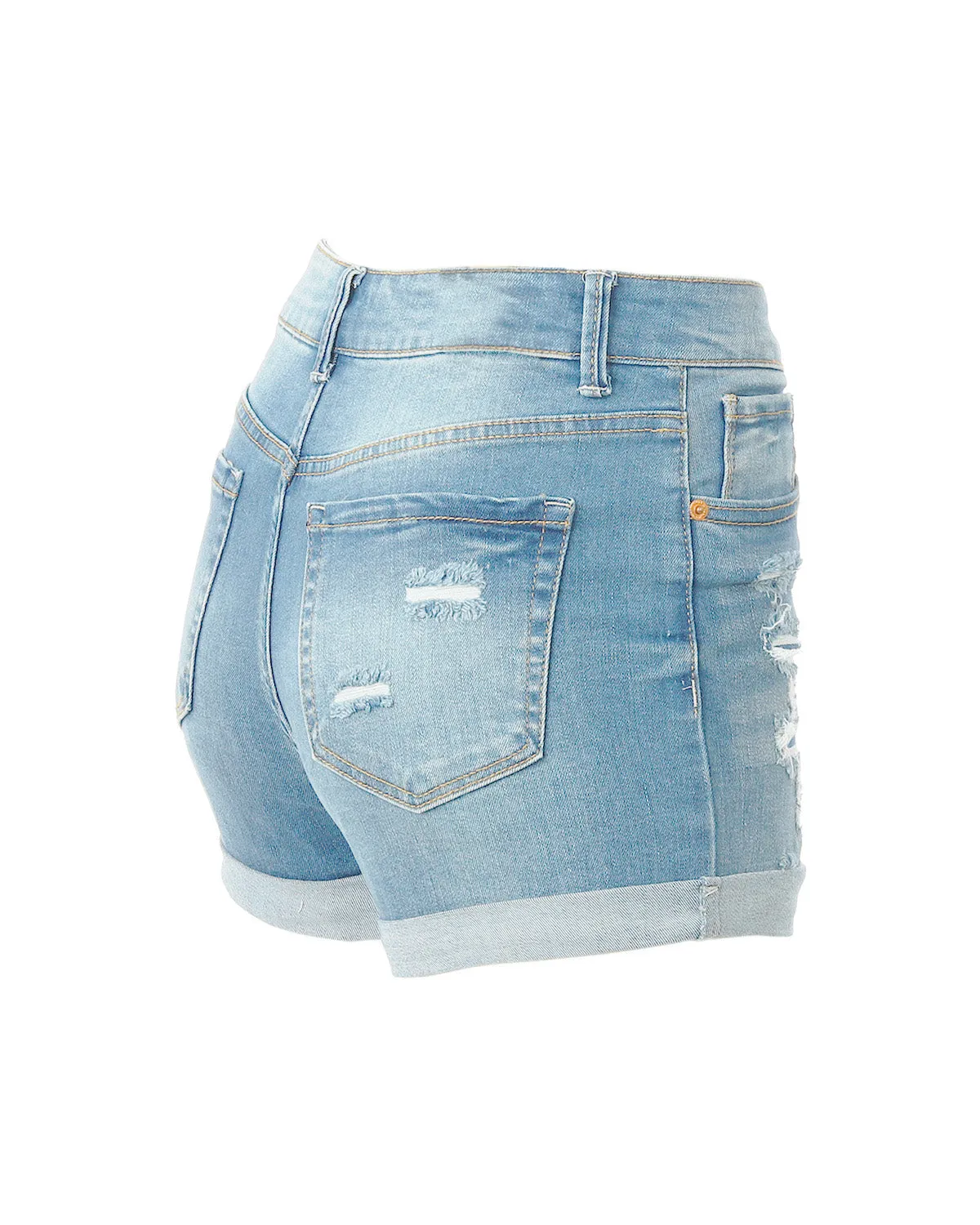 Junior Fit Classic Mid Rise Distressed Denim Frayed Cute Shorts