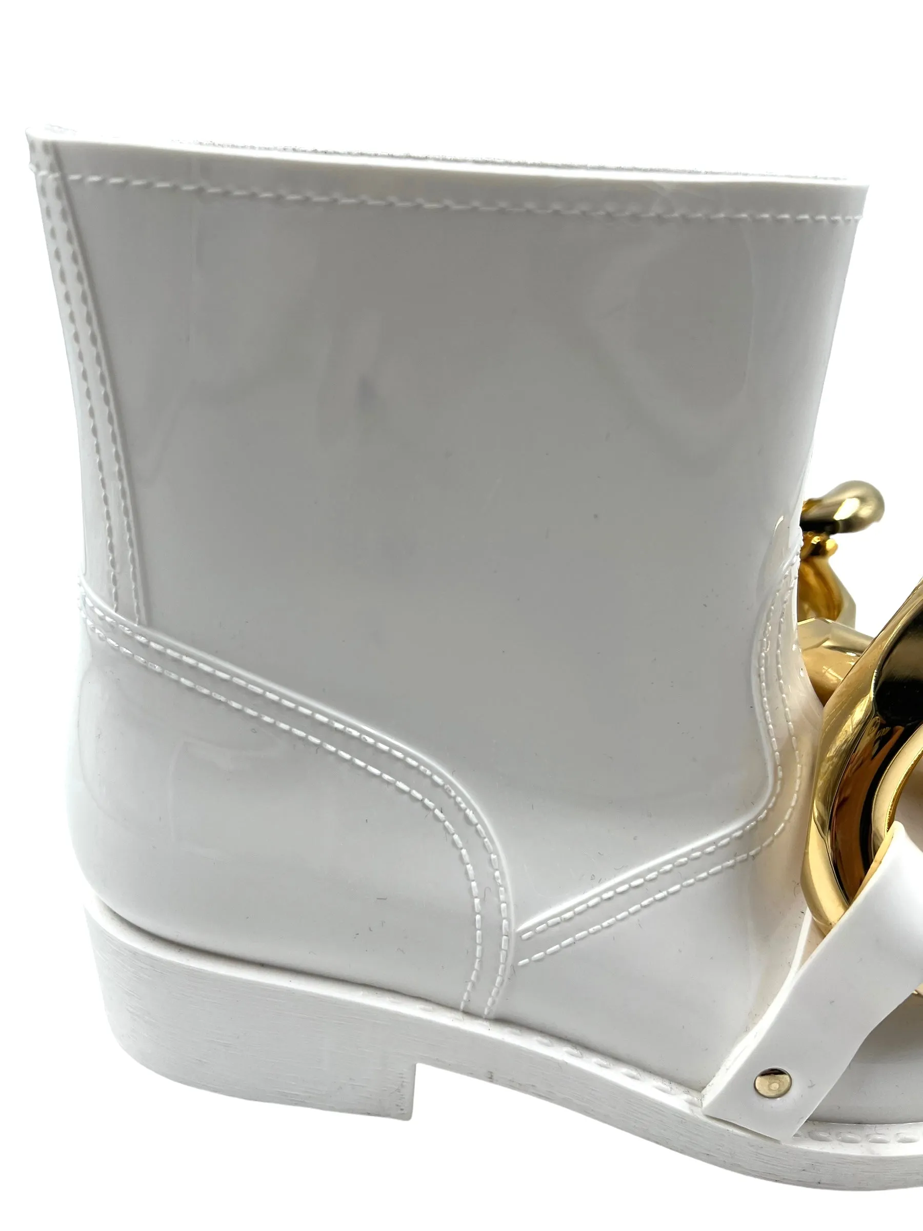 JW Anderson Size 39 White Chain Rain Booties