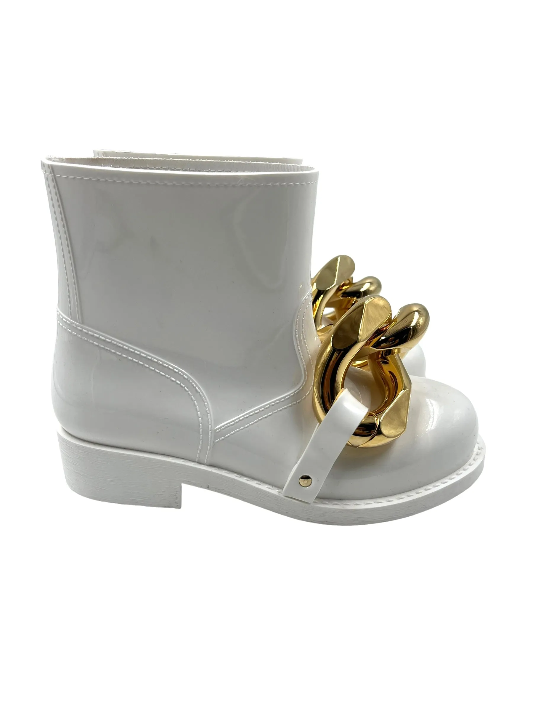 JW Anderson Size 39 White Chain Rain Booties