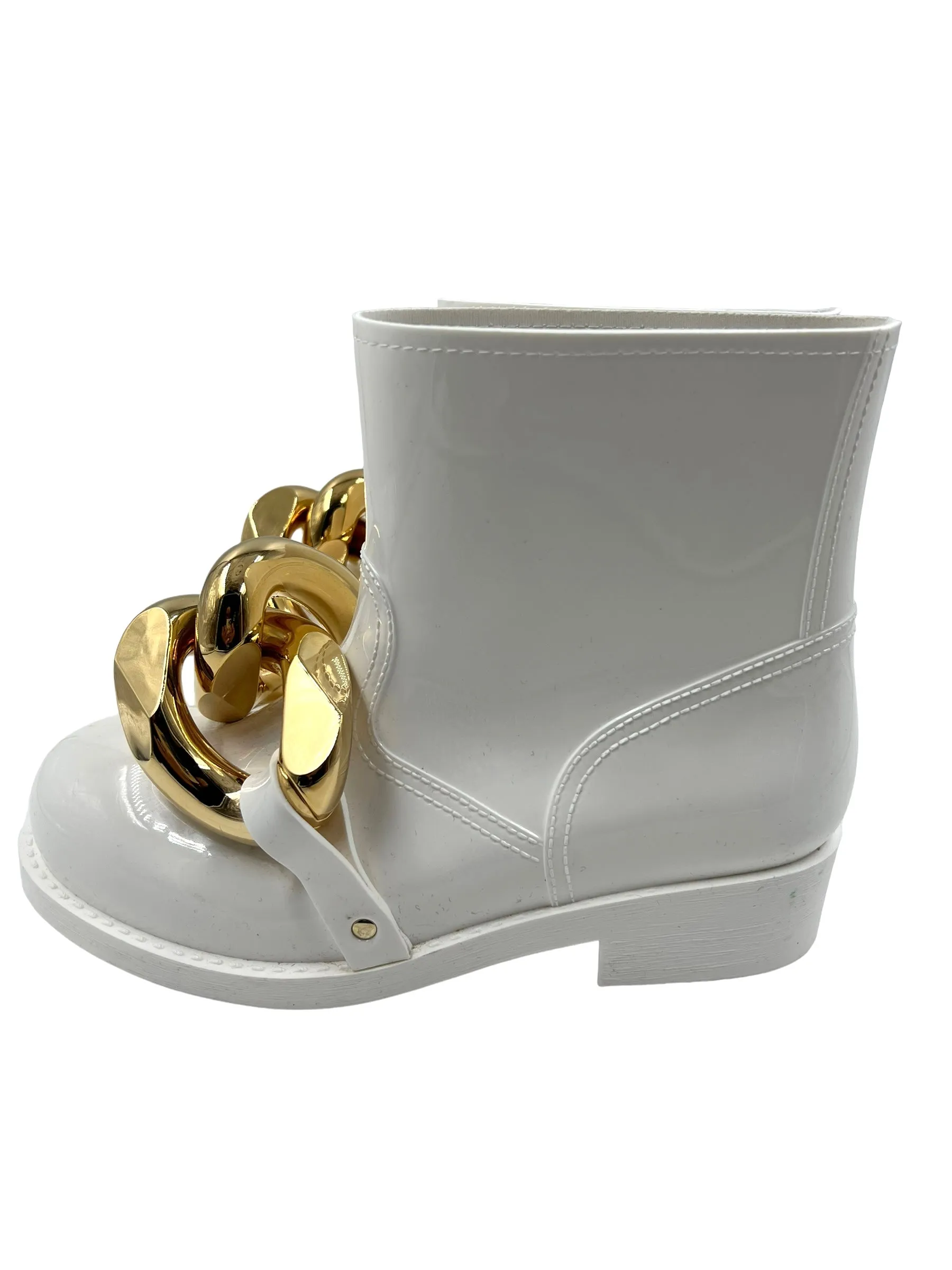 JW Anderson Size 39 White Chain Rain Booties