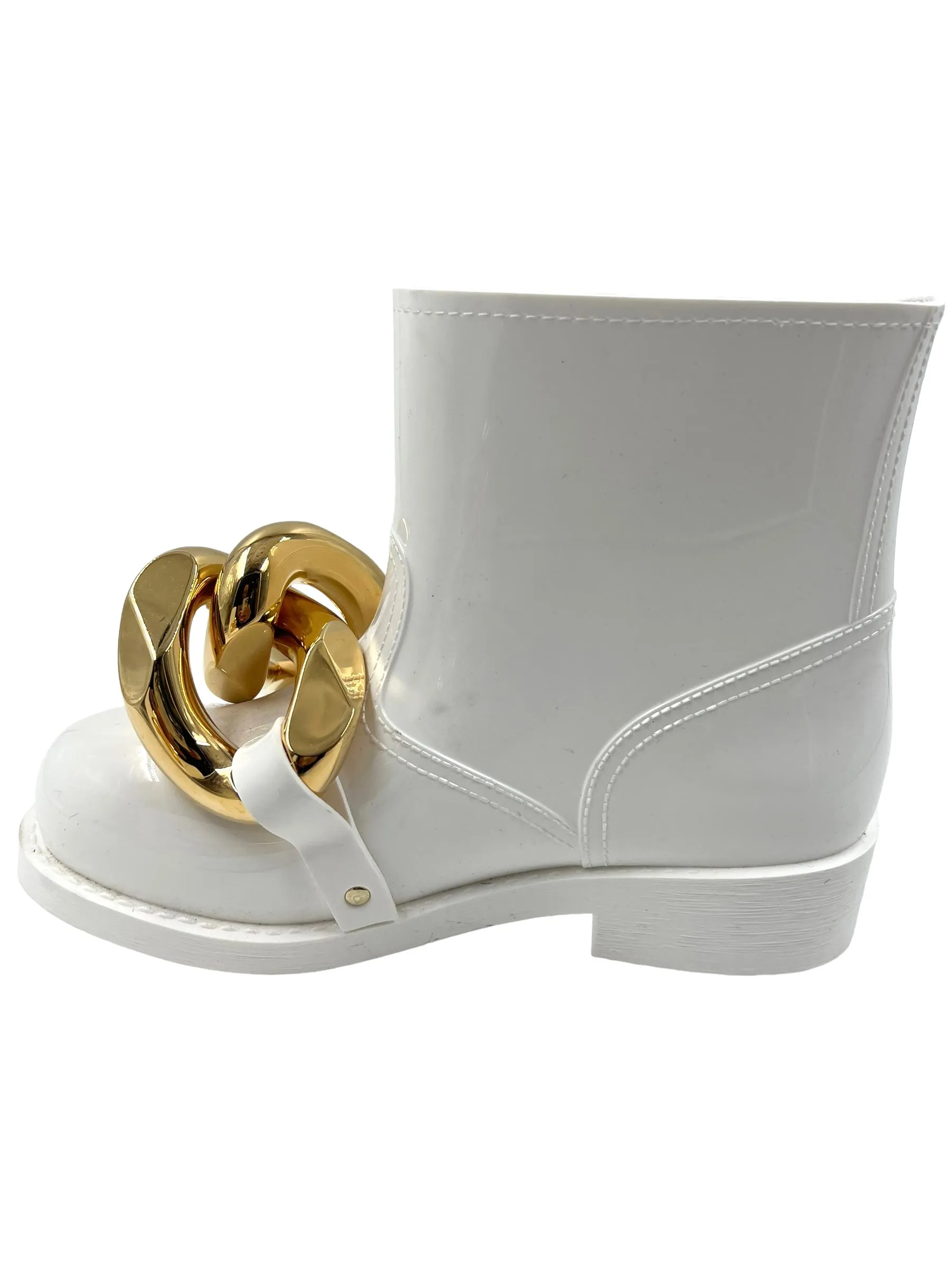 JW Anderson Size 39 White Chain Rain Booties