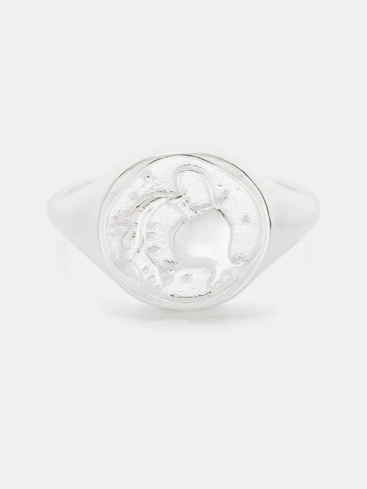 Kirstin Ash Aquarius Signet Ring - Sterling Silver