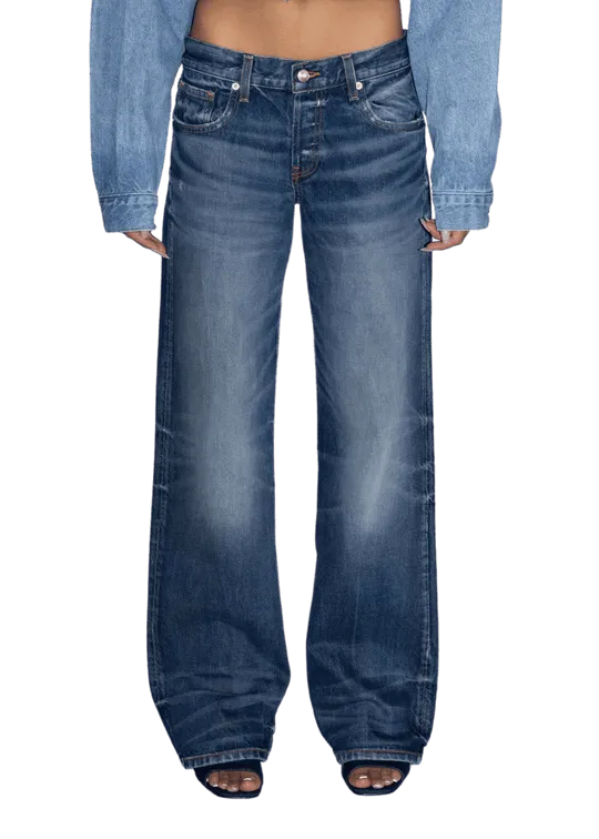 Low rise baggy jeans