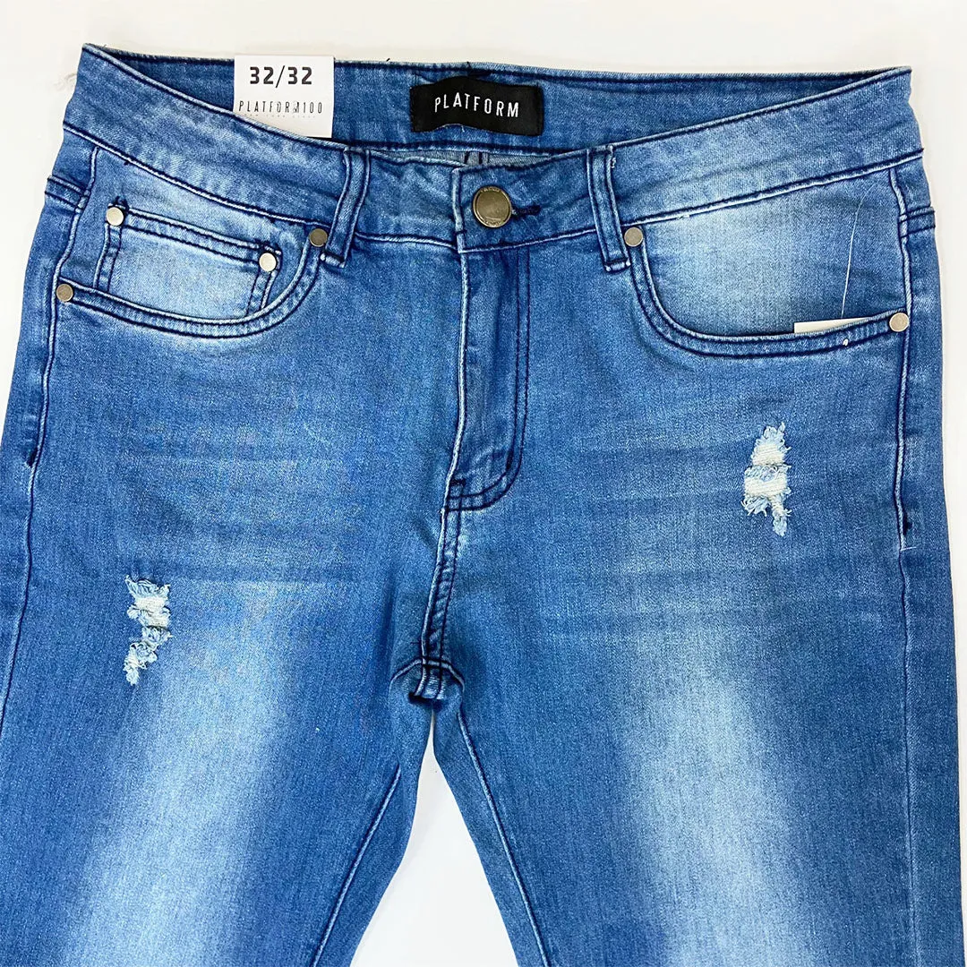 PLATFORM Washed Denim Jeans