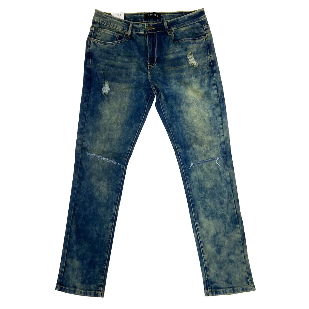 PLATFORM Washed Denim Jeans