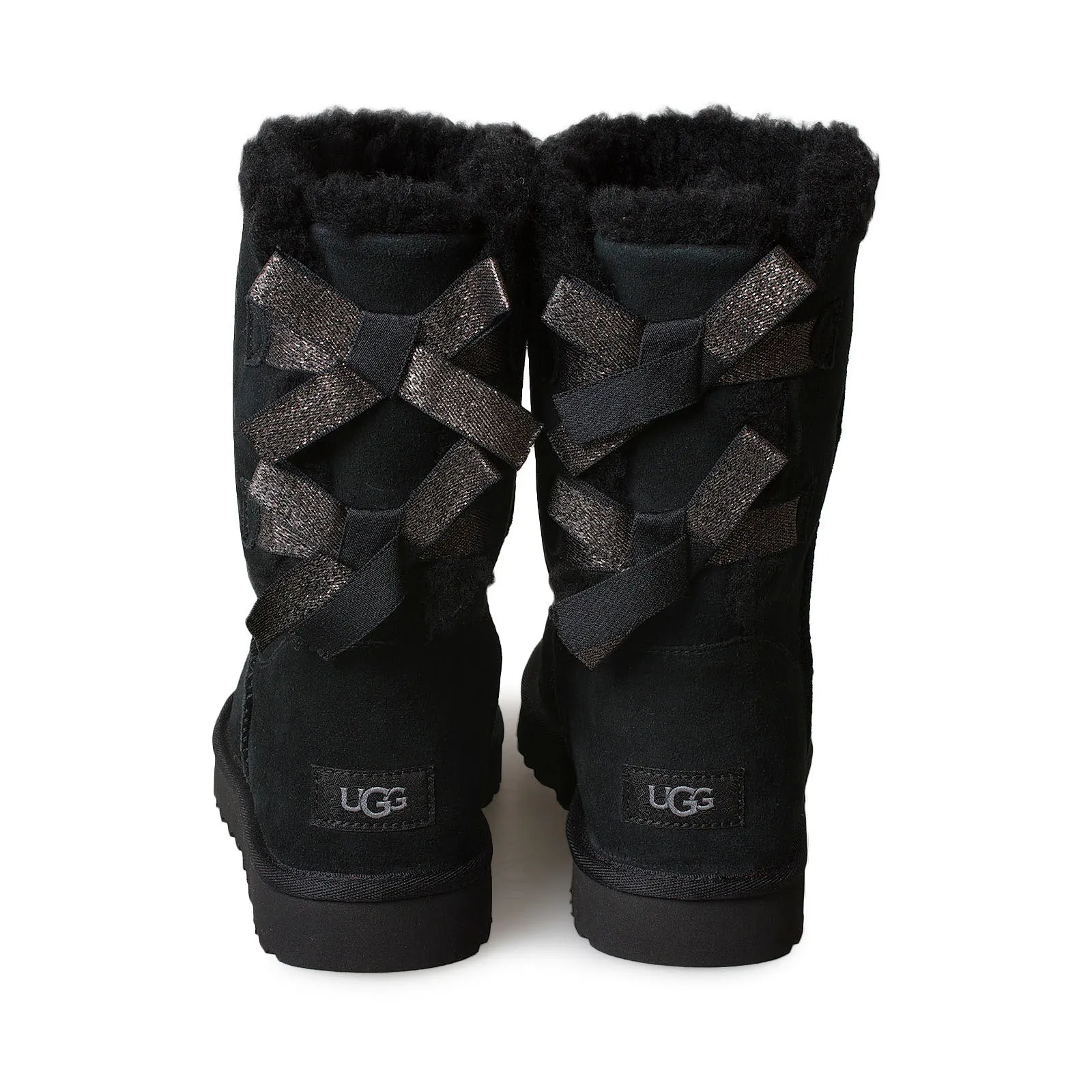 UGG Bailey Bow Sparkler Black Boots - Women's