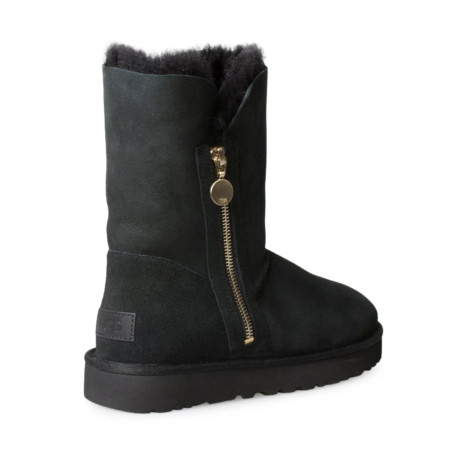 UGG Bailey Zip Short Black Boots - Women's