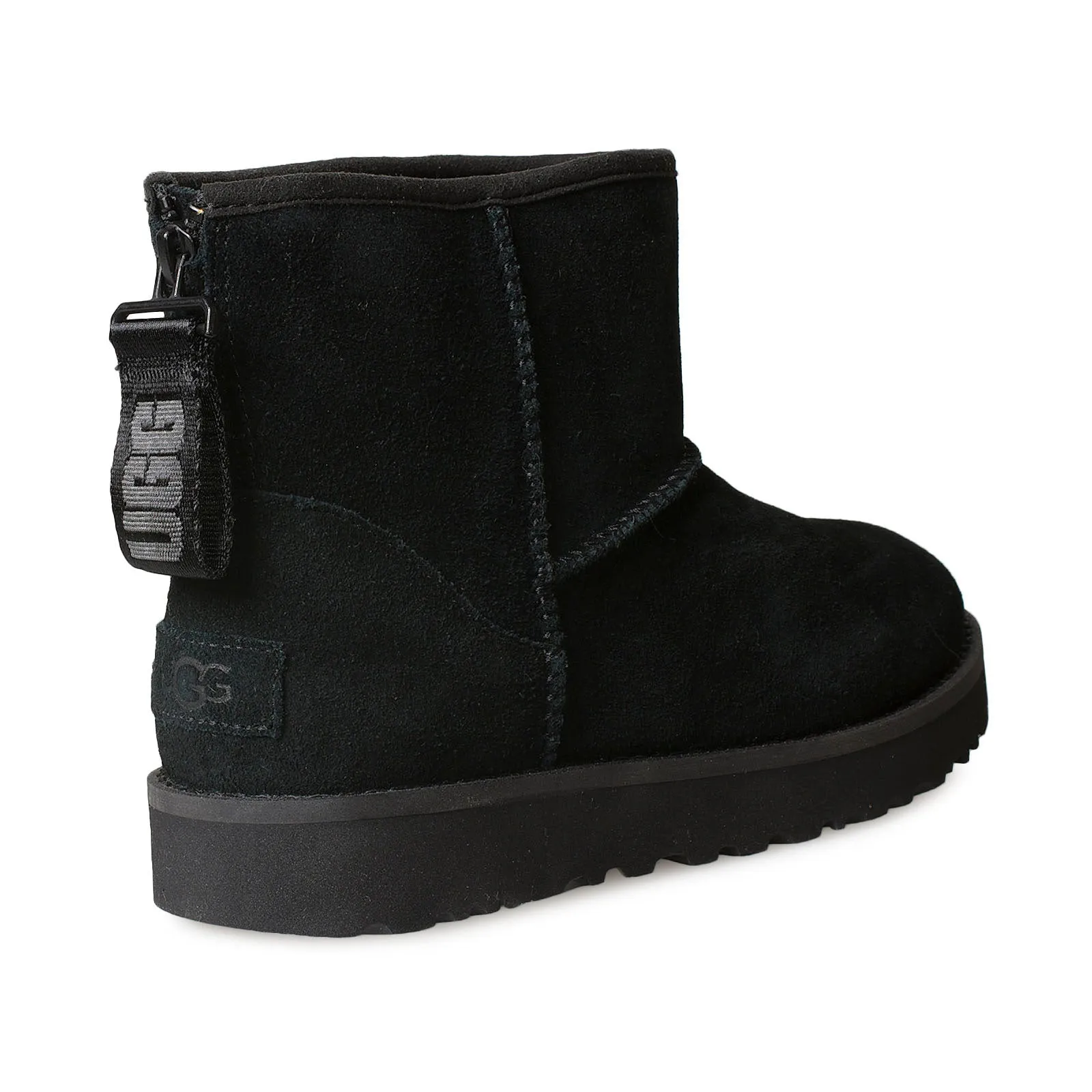 UGG Classic Mini Logo Zip Black Boots - Women's