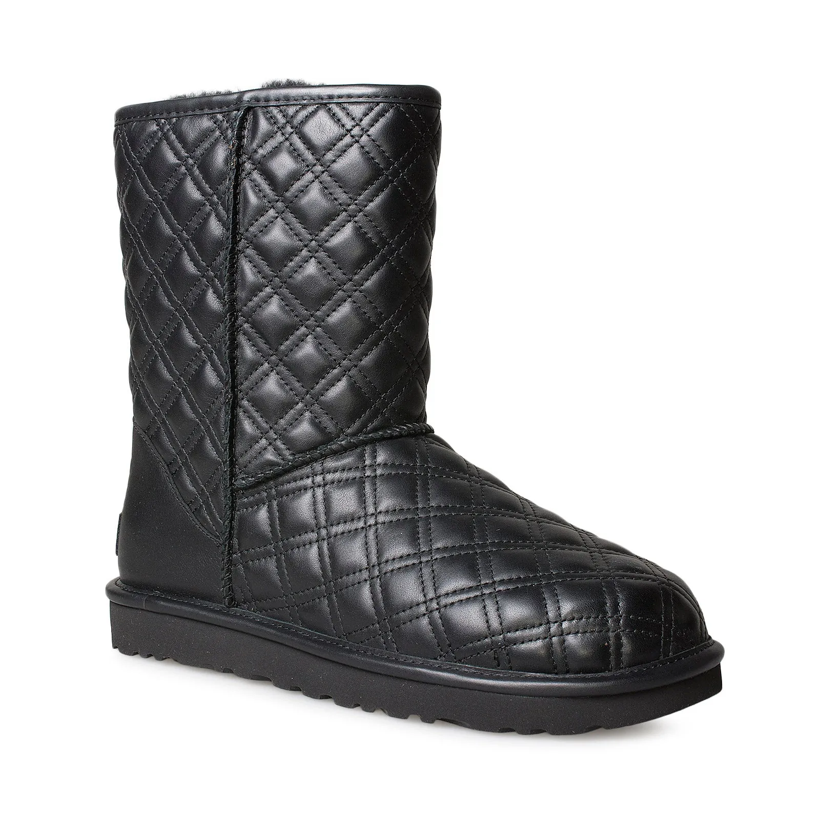 UGG Classic Short II Quilted Black Boots - Women's