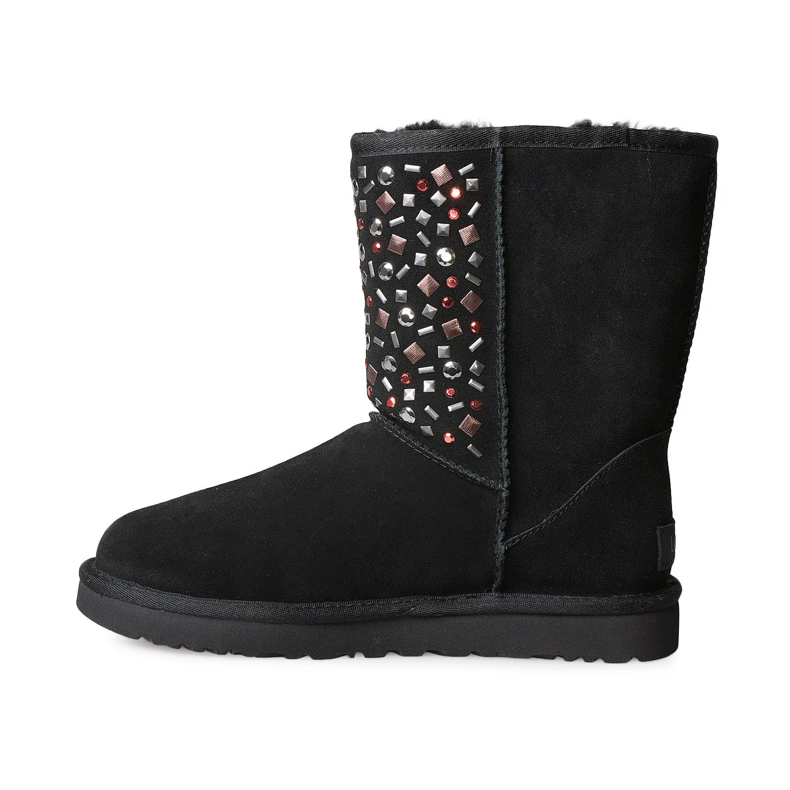 UGG Classic Short II Stud Black Boots - Women's