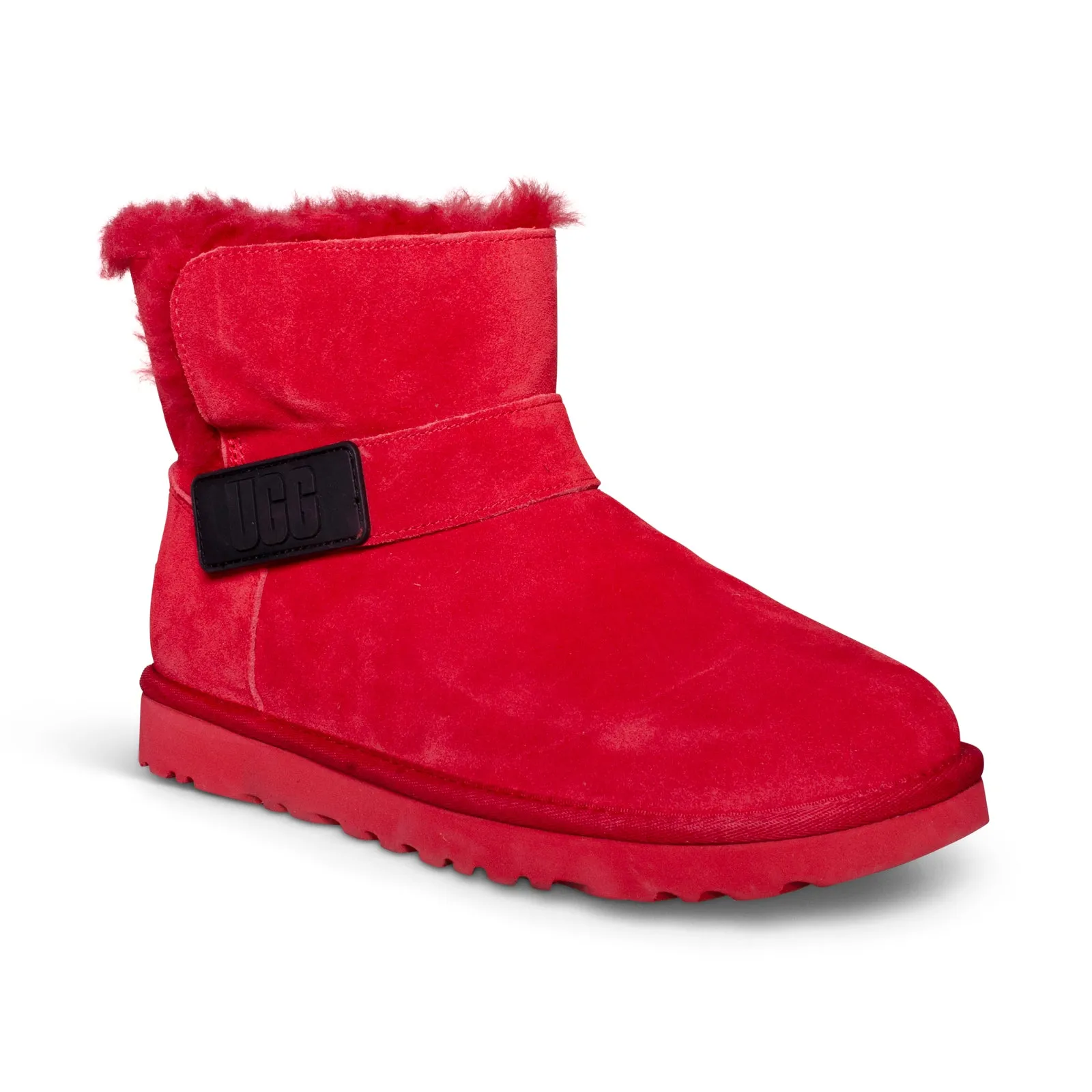 UGG Mini Bailey Graphic Logo Strap Samba Red Boots - Women's