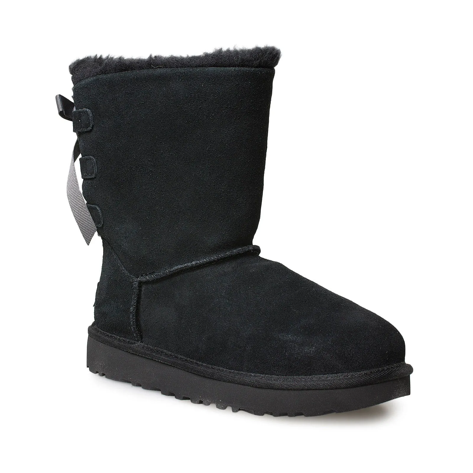 UGG Short Continuity Bow Black Boots - Women's