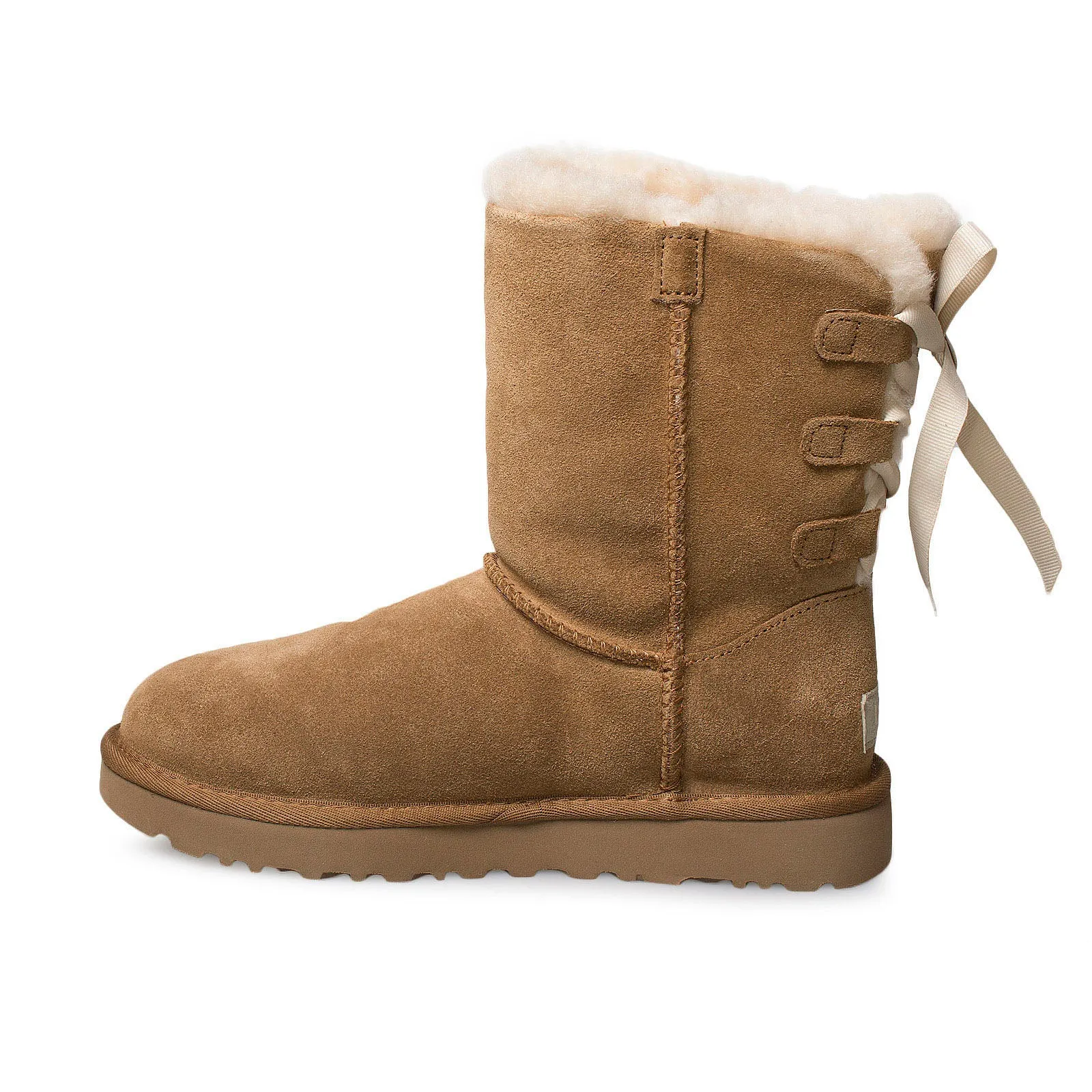 Womens UGG Short Chestnut Boots with Continuity Bow Detail