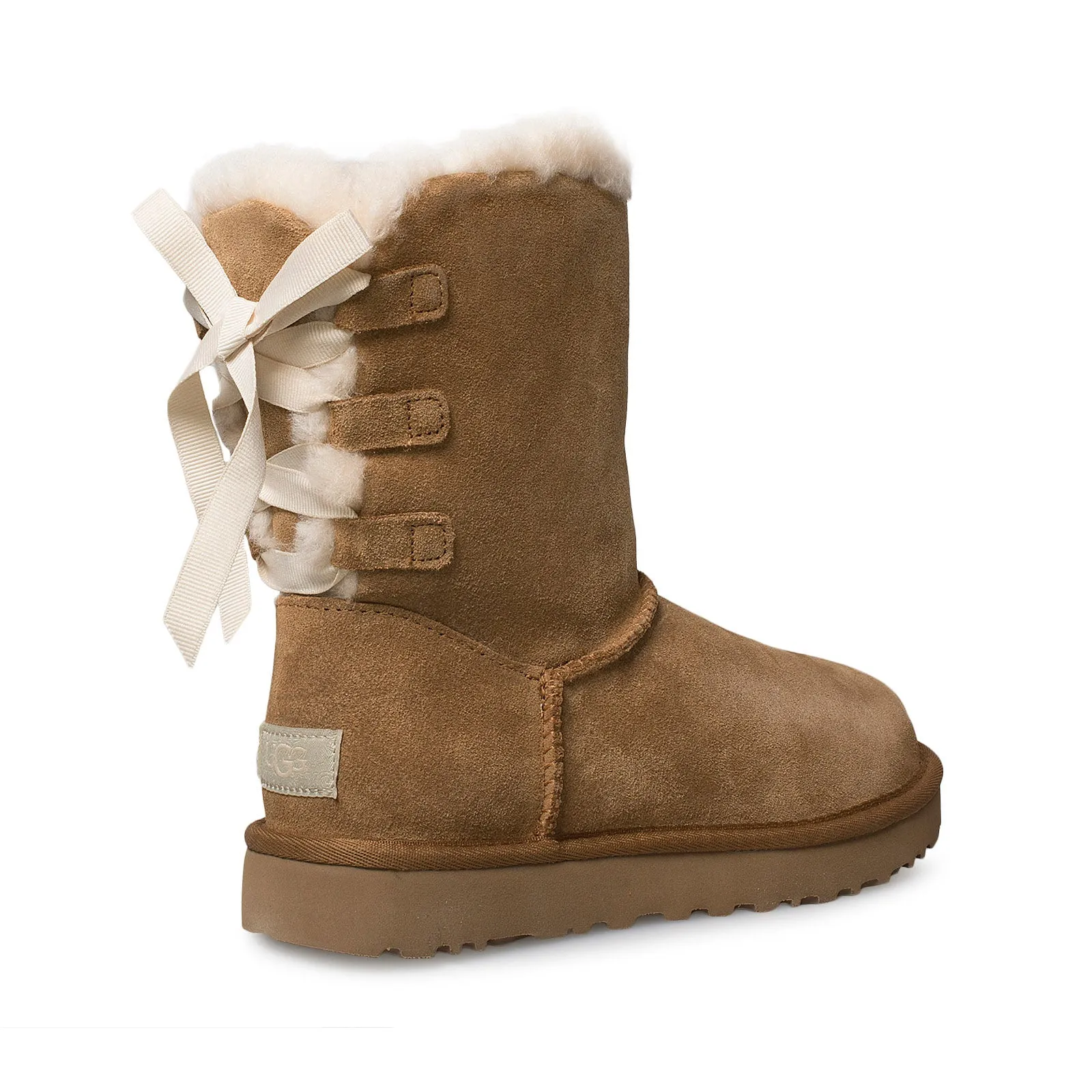 Womens UGG Short Chestnut Boots with Continuity Bow Detail