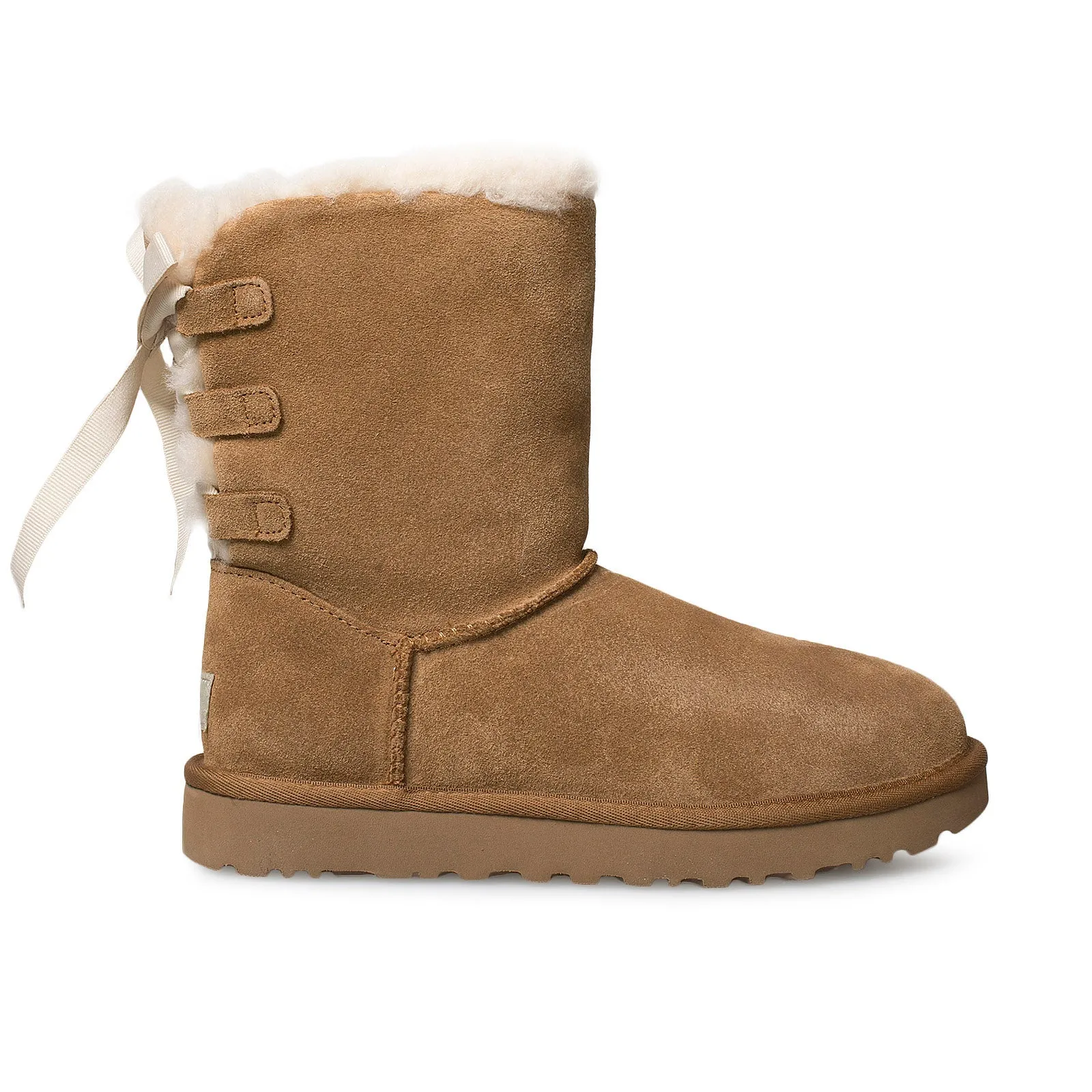 Womens UGG Short Chestnut Boots with Continuity Bow Detail